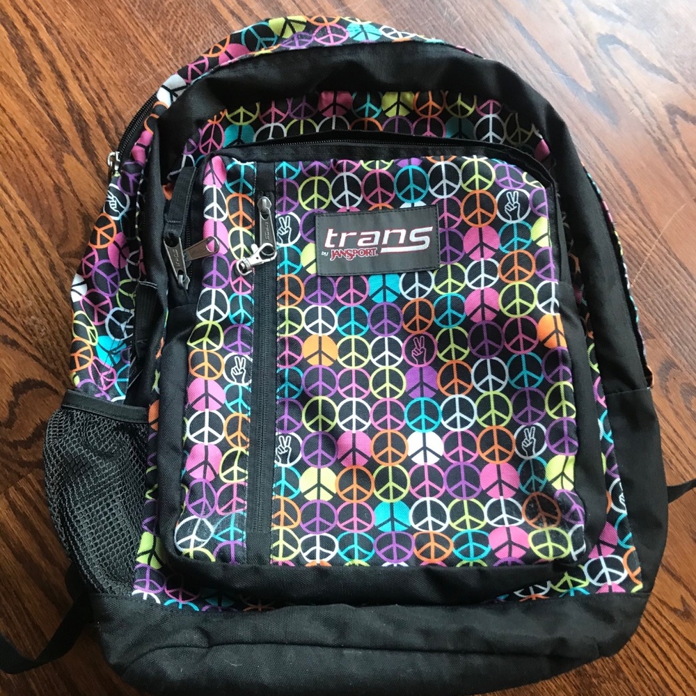 Jan sport peace sign back pack.